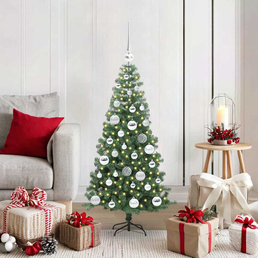 Albero di Natale con 150 LED con supporto Verde 120 cm PVC