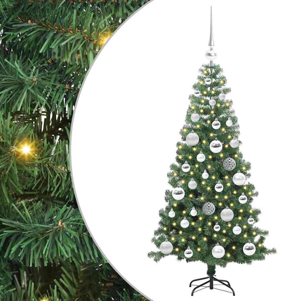 Albero di Natale con 150 LED con supporto Verde 120 cm PVC