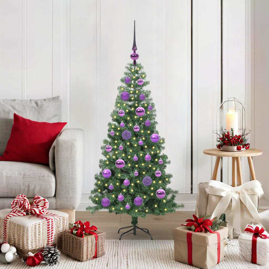 Albero di Natale con 150 LED con supporto Verde 120 cm PVC