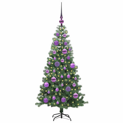Albero di Natale con 150 LED con supporto Verde 120 cm PVC
