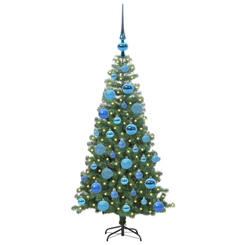 Albero di Natale con 150 LED con supporto Verde 120 cm PVC