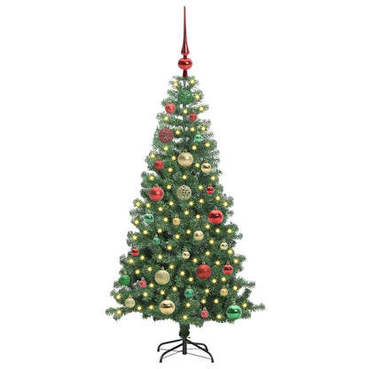 Albero di Natale con 150 LED con supporto Verde 120 cm PVC