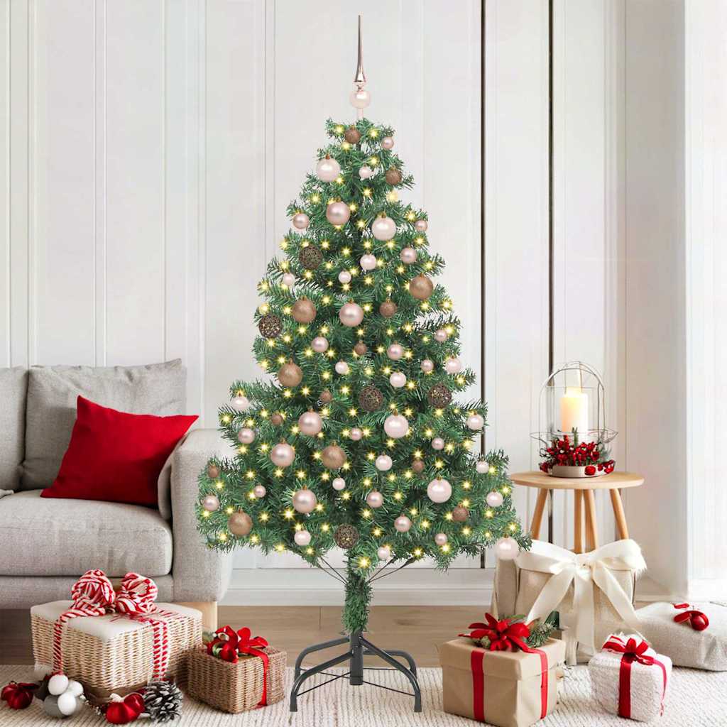 Albero di Natale con 300 LED con supporto Verde 180 cm PVC