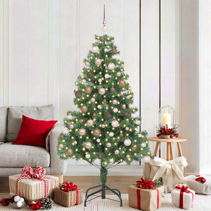 Albero di Natale con 300 LED con supporto Verde 180 cm PVC
