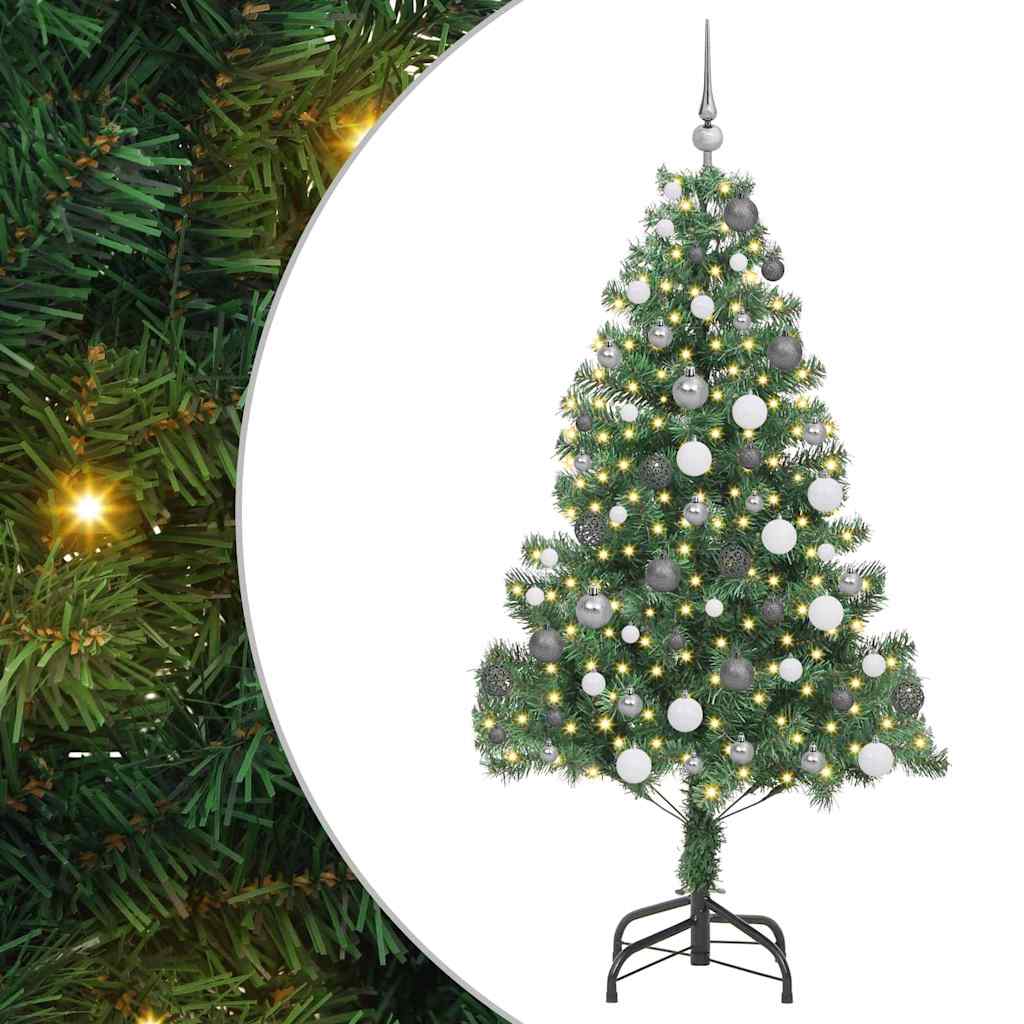 Albero di Natale con 300 LED con supporto Verde 180 cm PVC