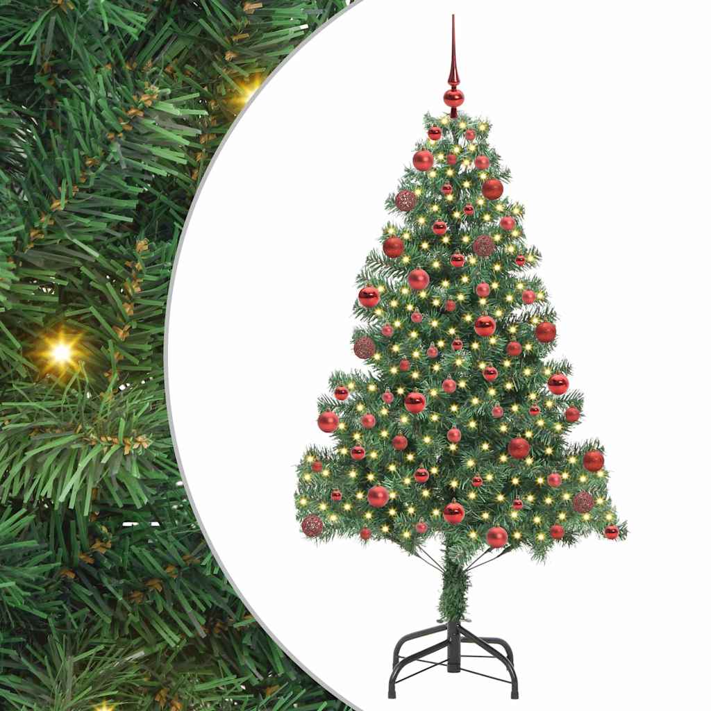 Albero di Natale con 300 LED con supporto Verde 180 cm PVC