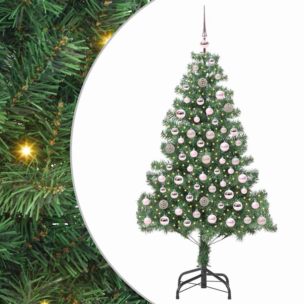 Albero di Natale con 300 LED con supporto Verde 180 cm PVC