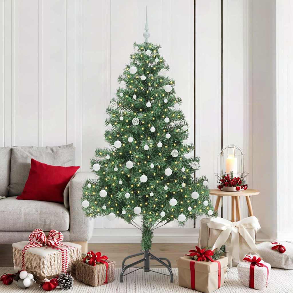 Albero di Natale con 300 LED con supporto Verde 180 cm PVC
