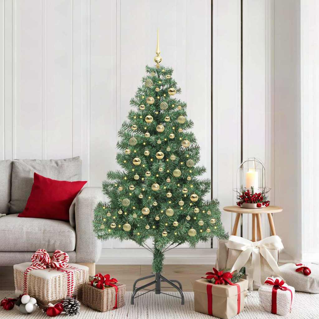 Albero di Natale con 300 LED con supporto Verde 180 cm PVC