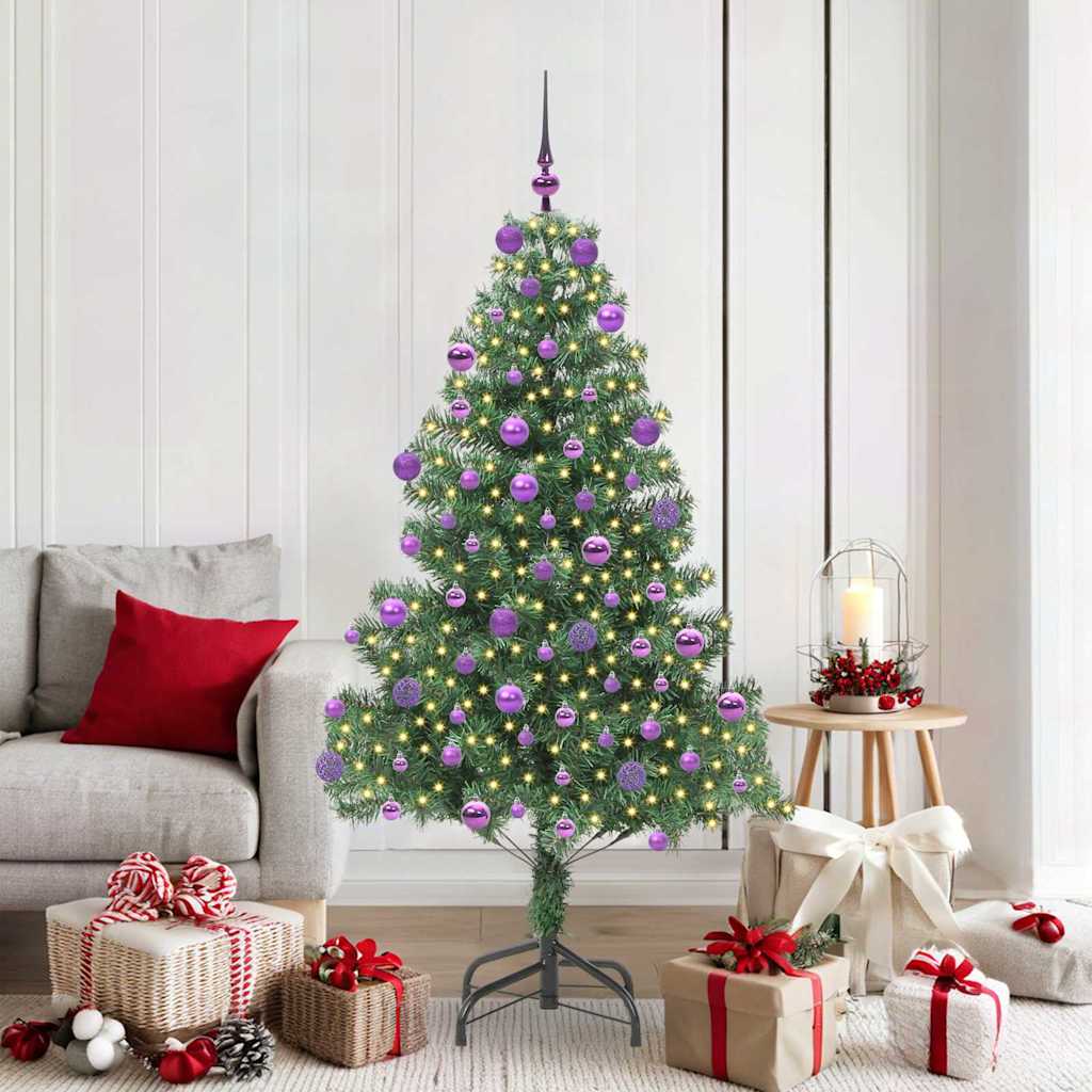 Albero di Natale con 300 LED con supporto Verde 180 cm PVC