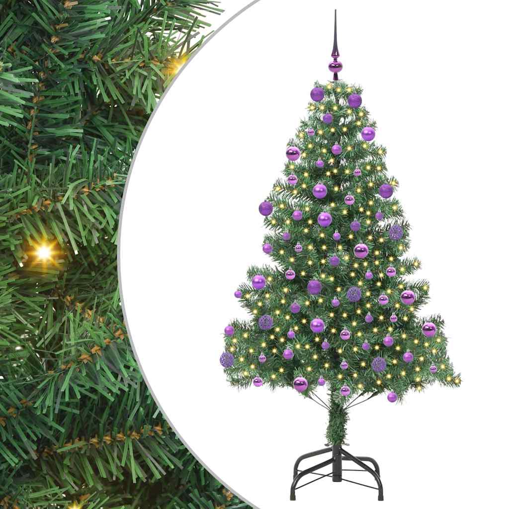 Albero di Natale con 300 LED con supporto Verde 180 cm PVC