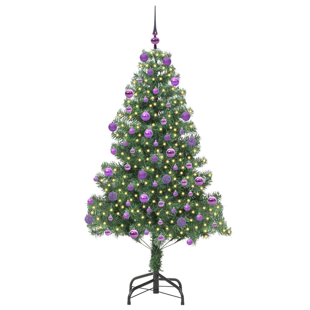 Albero di Natale con 300 LED con supporto Verde 180 cm PVC