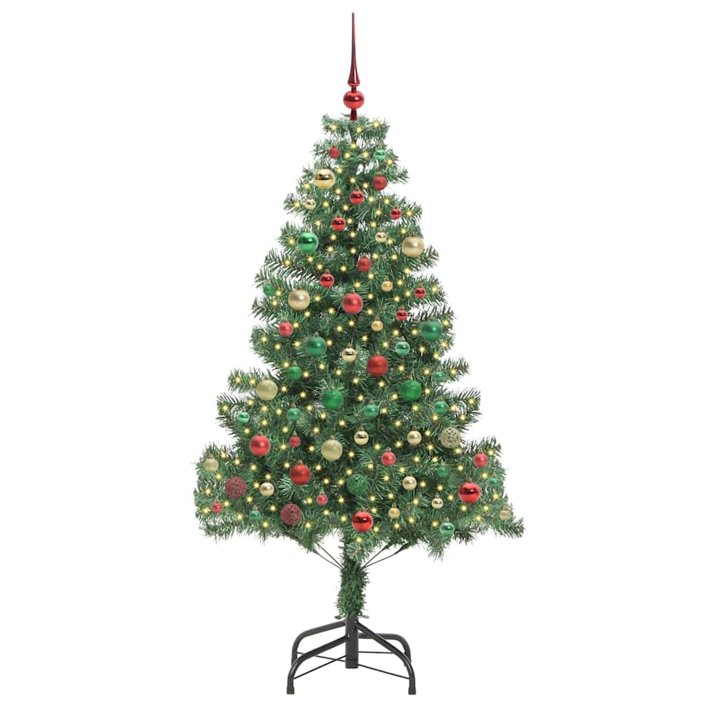 Albero di Natale con 300 LED con supporto Verde 180 cm PVC
