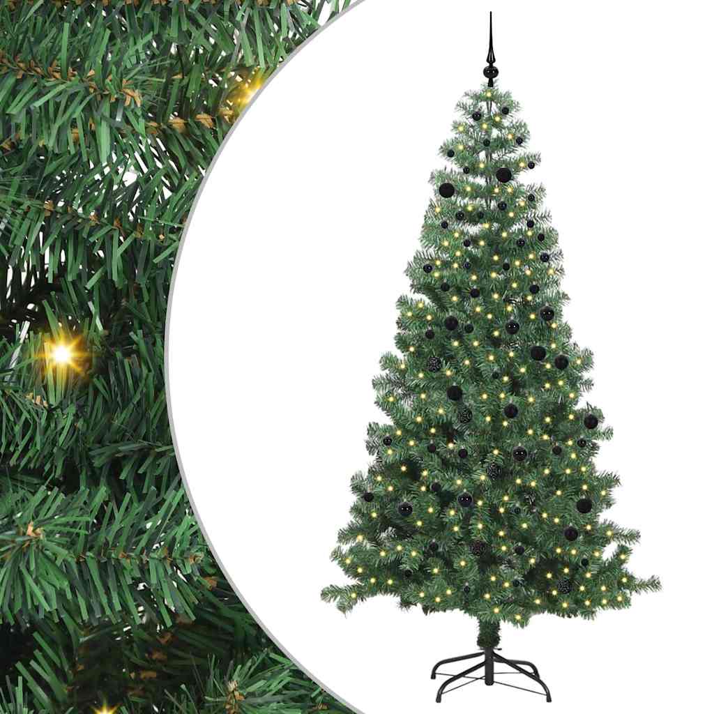 Albero di Natale con 300 LED con supporto Verde 240 cm PVC