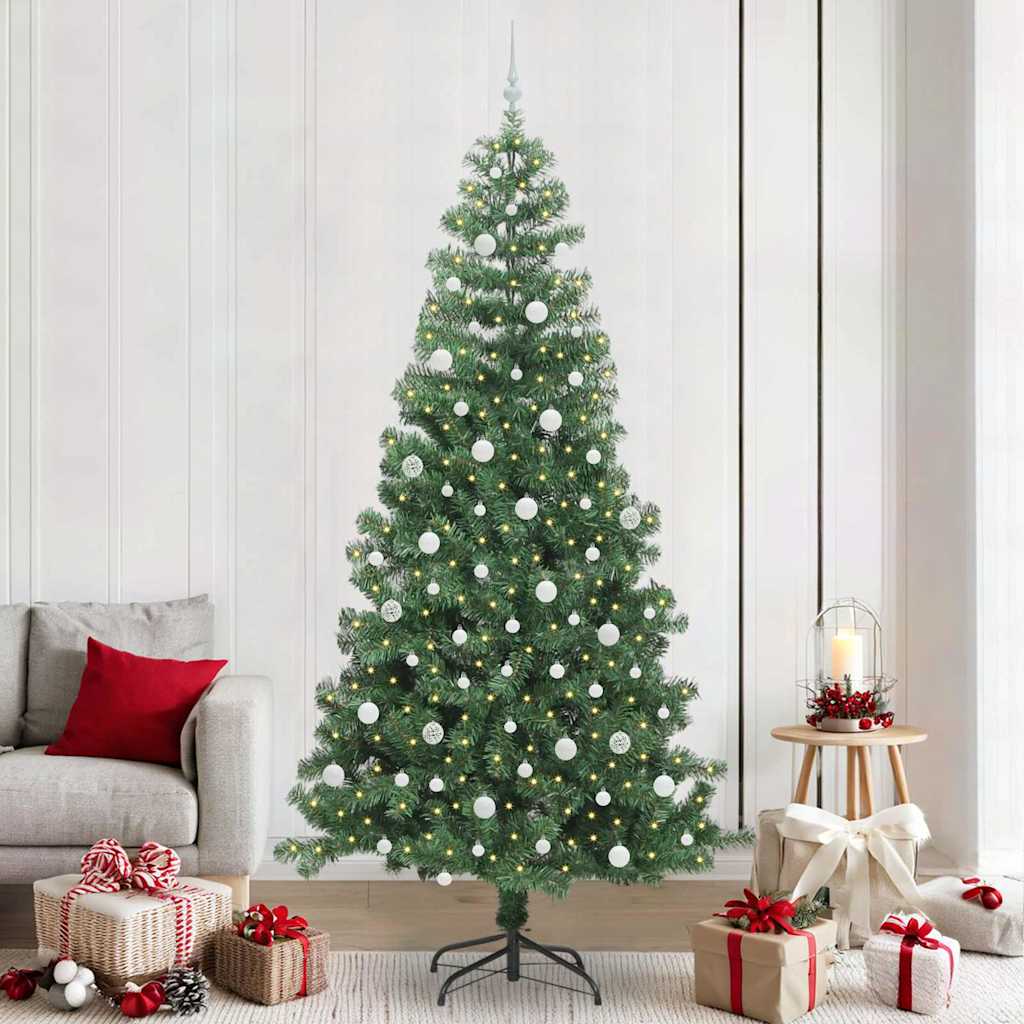 Albero di Natale con 300 LED con supporto Verde 240 cm PVC