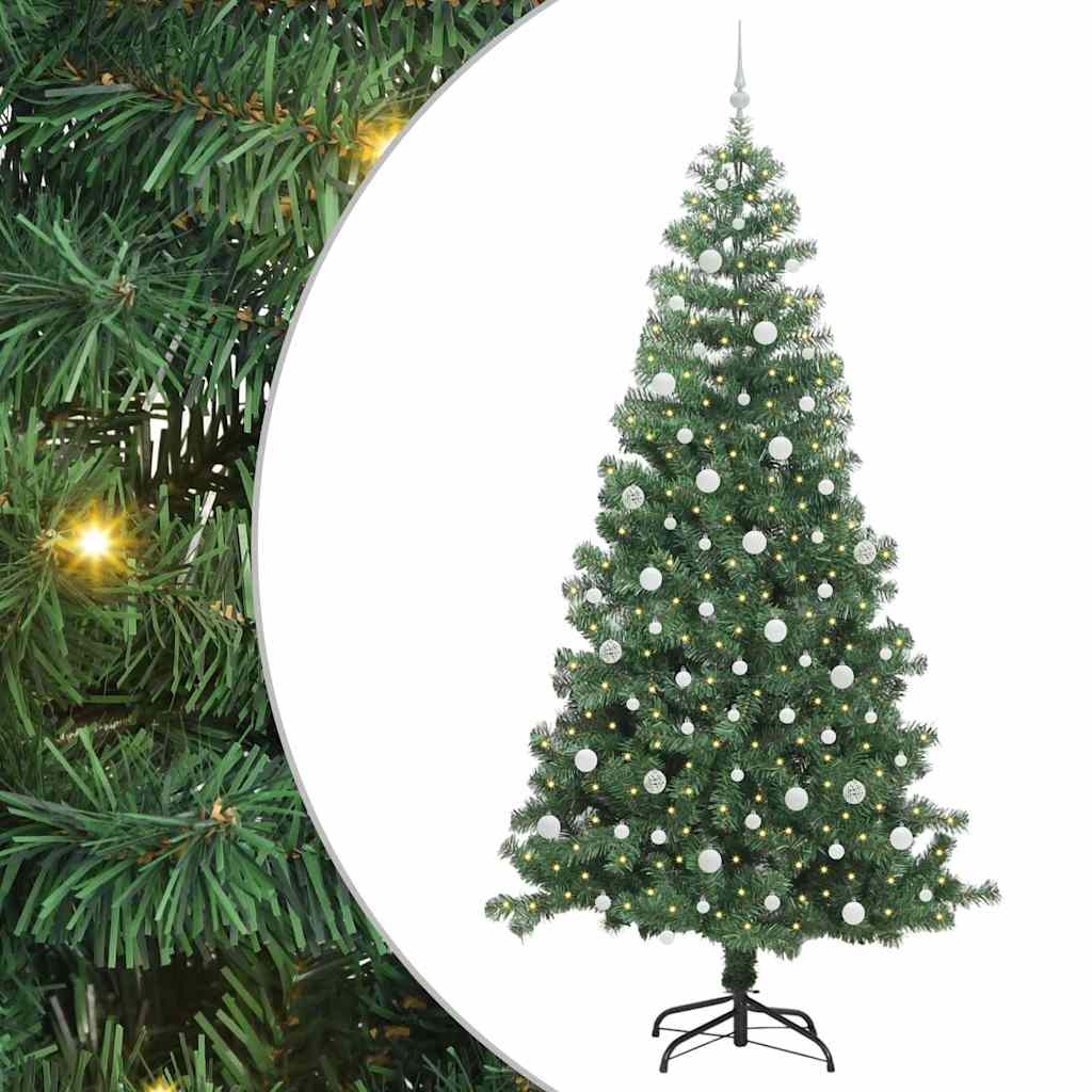 Albero di Natale con 300 LED con supporto Verde 240 cm PVC