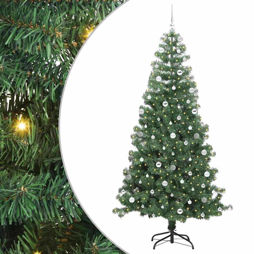 Albero di Natale con 300 LED con supporto Verde 240 cm PVC