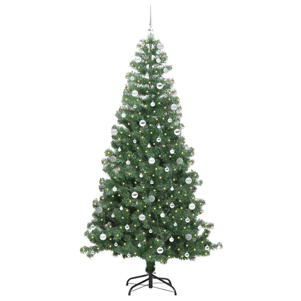Albero di Natale con 300 LED con supporto Verde 240 cm PVC