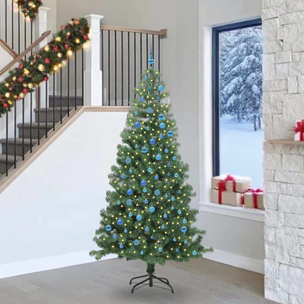 Albero di Natale con 300 LED con supporto Verde 240 cm PVC