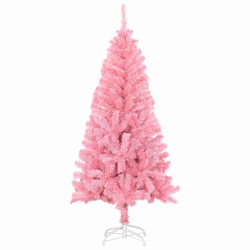 Albero di Natale con 150 LED con supporto Rosa 120 cm PVC
