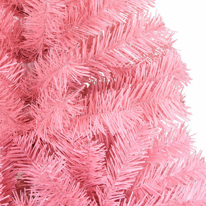 Albero di Natale con 150 LED con supporto Rosa 120 cm PVC