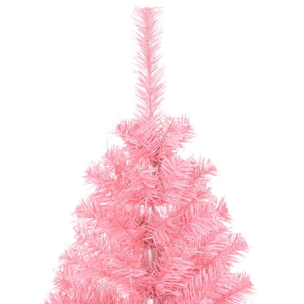Albero di Natale con 150 LED con supporto Rosa 120 cm PVC