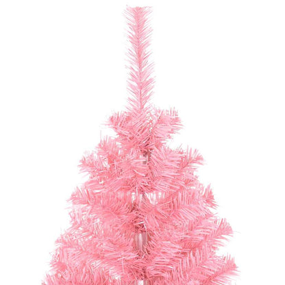 Albero di Natale con 150 LED con supporto Rosa 120 cm PVC