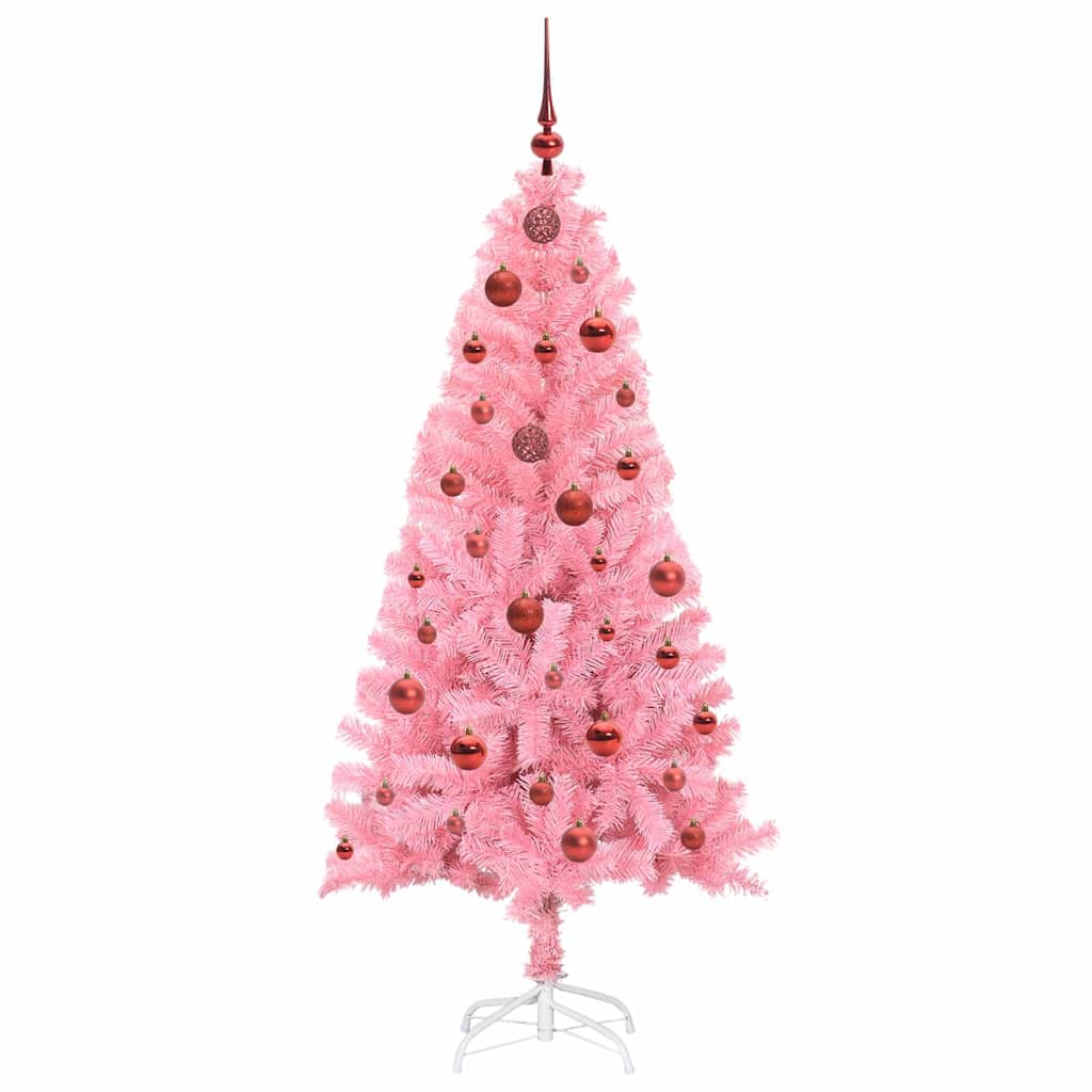 Albero di Natale con 150 LED con supporto Rosa 150 cm PVC
