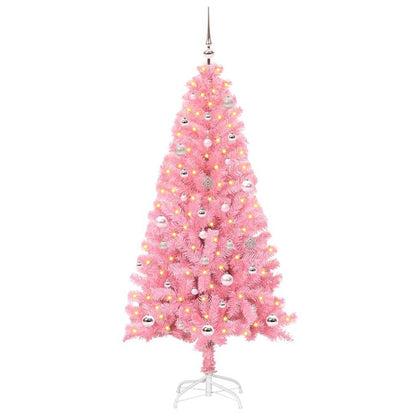 Albero di Natale con 150 LED con supporto Rosa 150 cm PVC