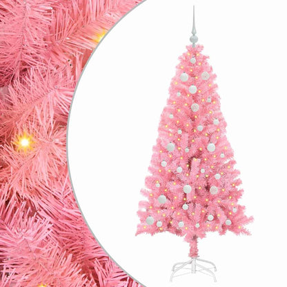 Albero di Natale con 150 LED con supporto Rosa 150 cm PVC