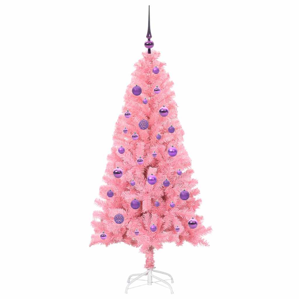 Albero di Natale con 150 LED con supporto Rosa 150 cm PVC