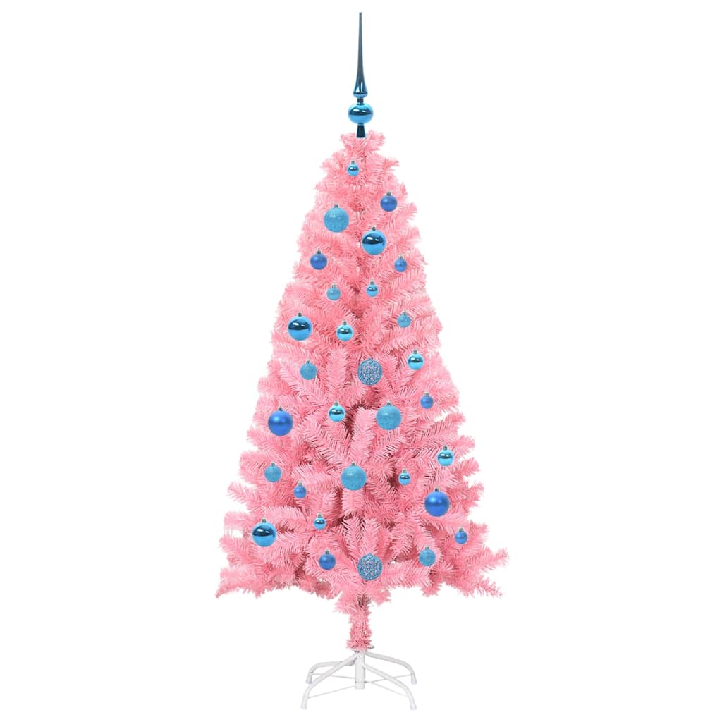Albero di Natale con 150 LED con supporto Rosa 150 cm PVC