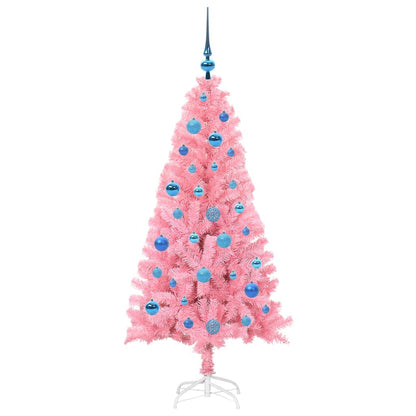 Albero di Natale con 150 LED con supporto Rosa 150 cm PVC