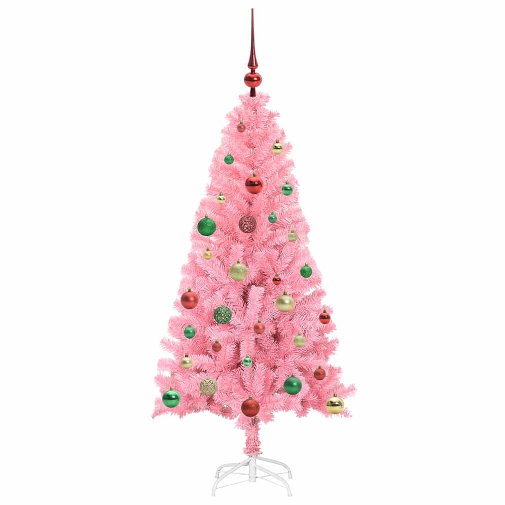 Albero di Natale con 150 LED con supporto Rosa 150 cm PVC