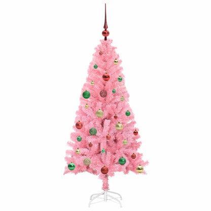 Albero di Natale con 150 LED con supporto Rosa 150 cm PVC