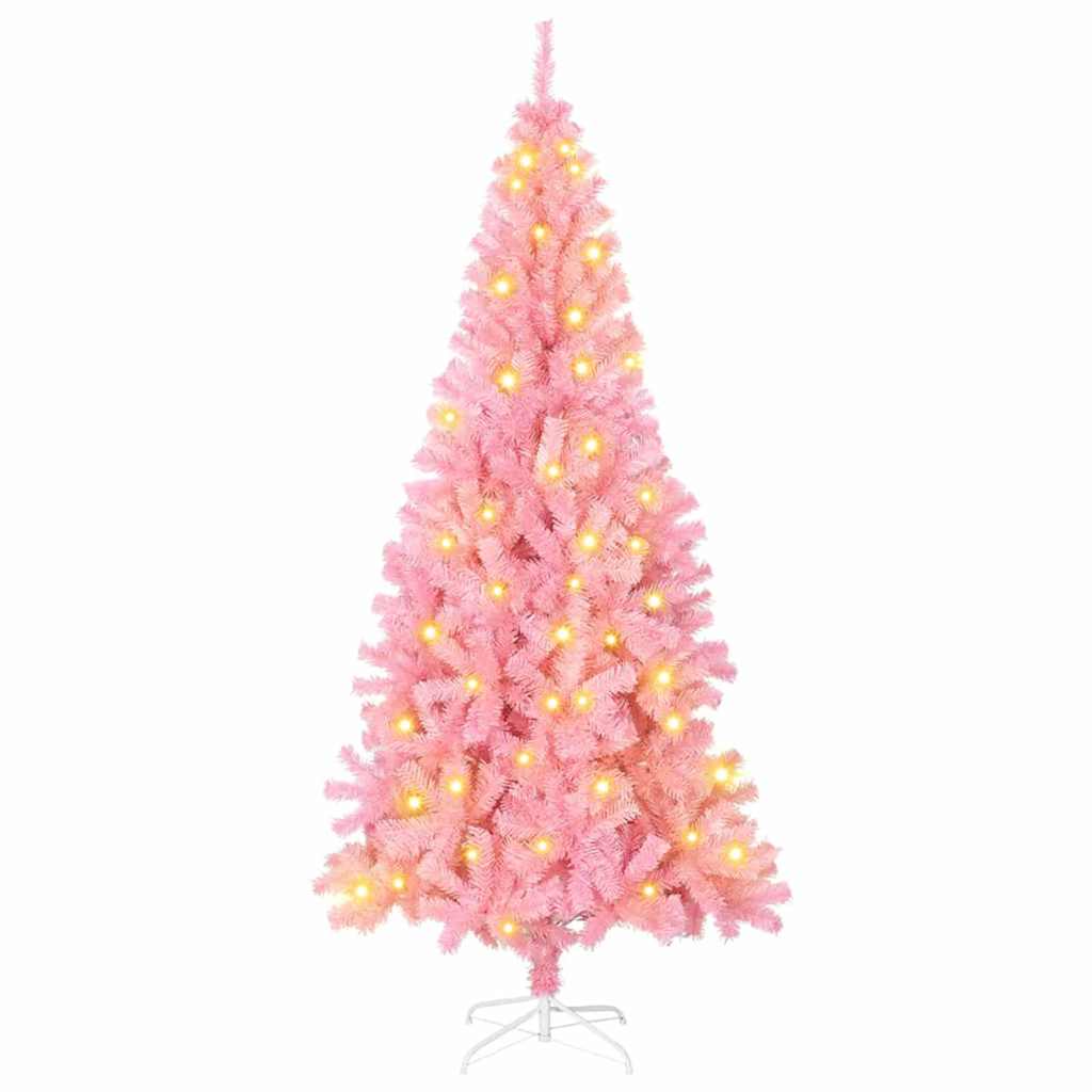 Albero di Natale con 300 LED con supporto Rosa 180 cm PVC