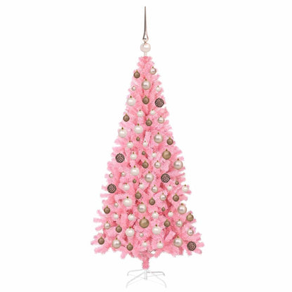 Albero di Natale con 300 LED con supporto Rosa 180 cm PVC