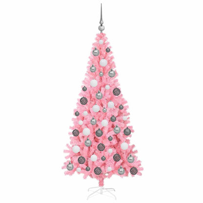 Albero di Natale con 300 LED con supporto Rosa 180 cm PVC