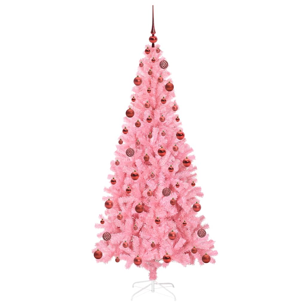 Albero di Natale con 300 LED con supporto Rosa 180 cm PVC