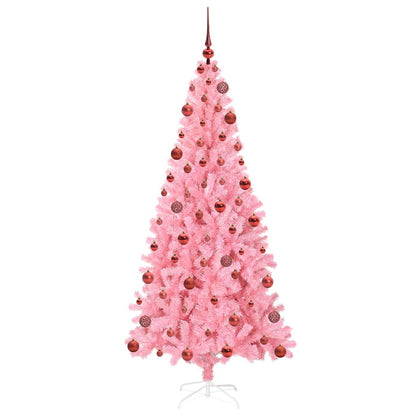 Albero di Natale con 300 LED con supporto Rosa 180 cm PVC