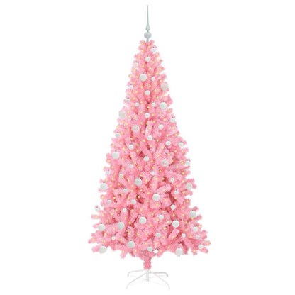 Albero di Natale con 300 LED con supporto Rosa 180 cm PVC