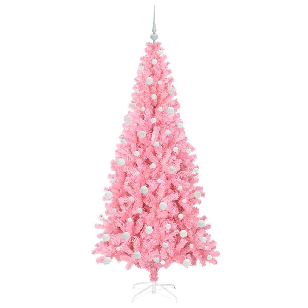 Albero di Natale con 300 LED con supporto Rosa 180 cm PVC