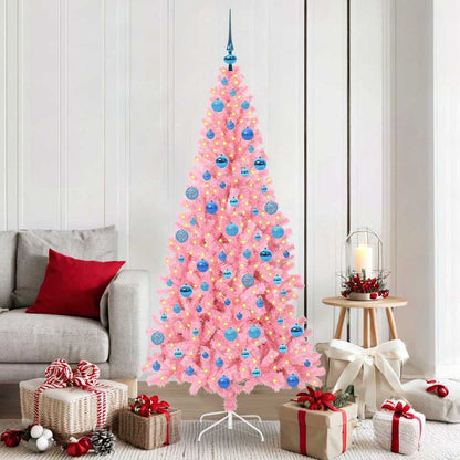 Albero di Natale con 300 LED con supporto Rosa 180 cm PVC