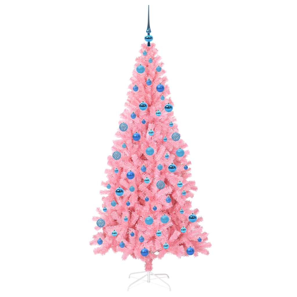 Albero di Natale con 300 LED con supporto Rosa 180 cm PVC