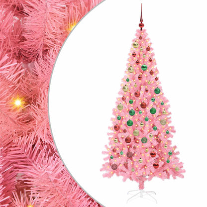 Albero di Natale con 300 LED con supporto Rosa 180 cm PVC