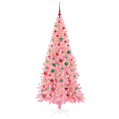 Albero di Natale con 300 LED con supporto Rosa 180 cm PVC