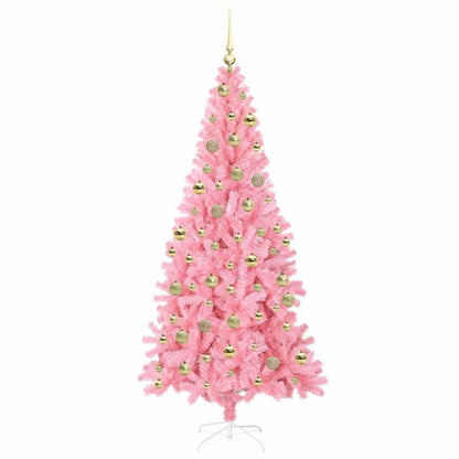 Albero di Natale con 300 LED con supporto Rosa 210 cm PVC