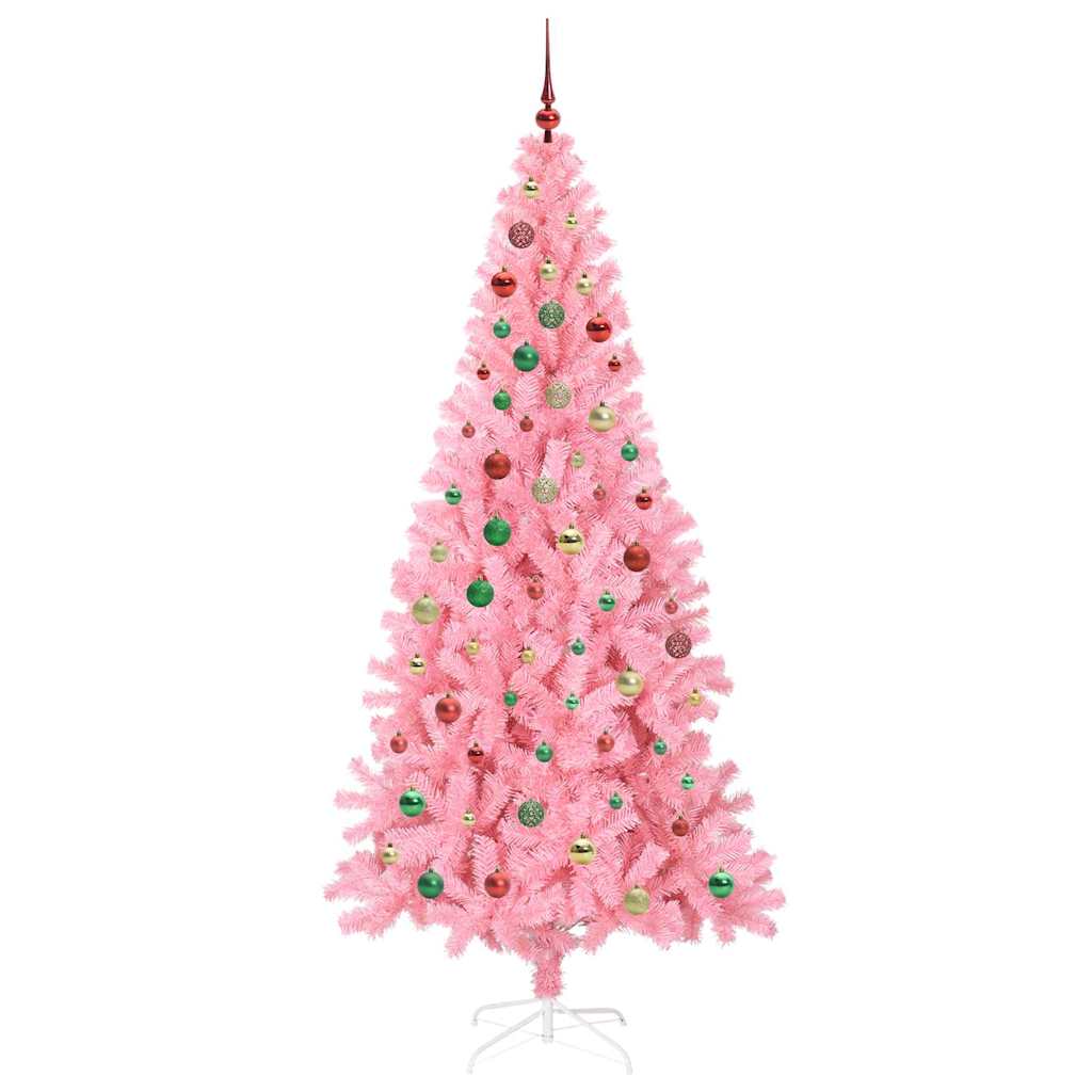 Albero di Natale con 300 LED con supporto Rosa 210 cm PVC