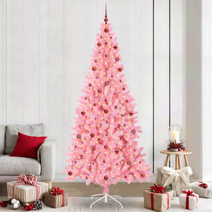 Albero di Natale con 300 LED con supporto Rosa 240 cm PVC