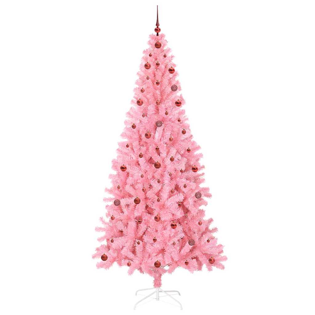 Albero di Natale con 300 LED con supporto Rosa 240 cm PVC